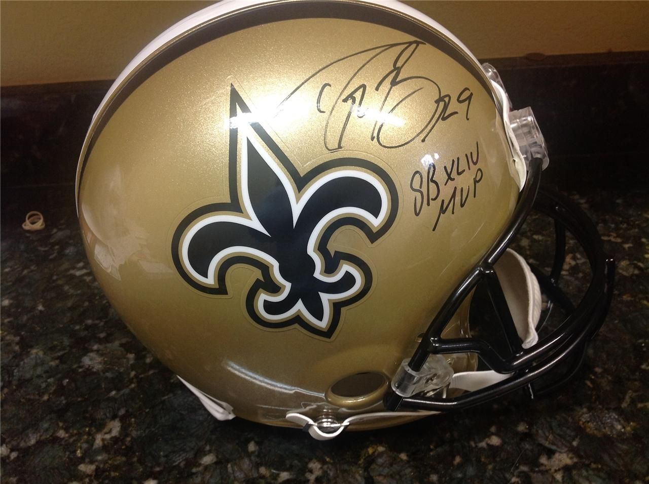 Drew Brees Signed Saints Authentic Proline Helmet Brees Hologram Pic 