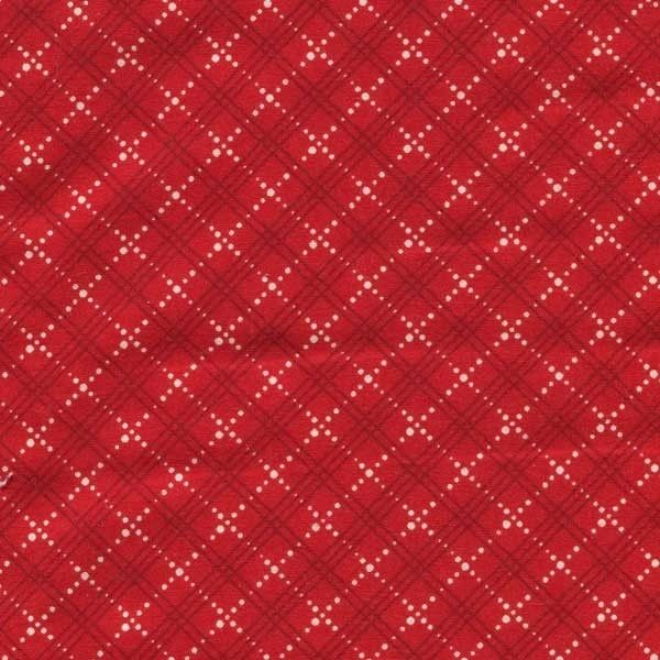 Mary Breits Redwork Plaid Cotton Fabric BTY for Quilting Craft Etc 