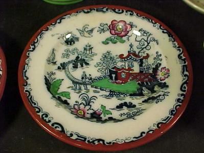 Bovey Tracy Pottery 7 1 4 Plate 1800s Japanese Scene