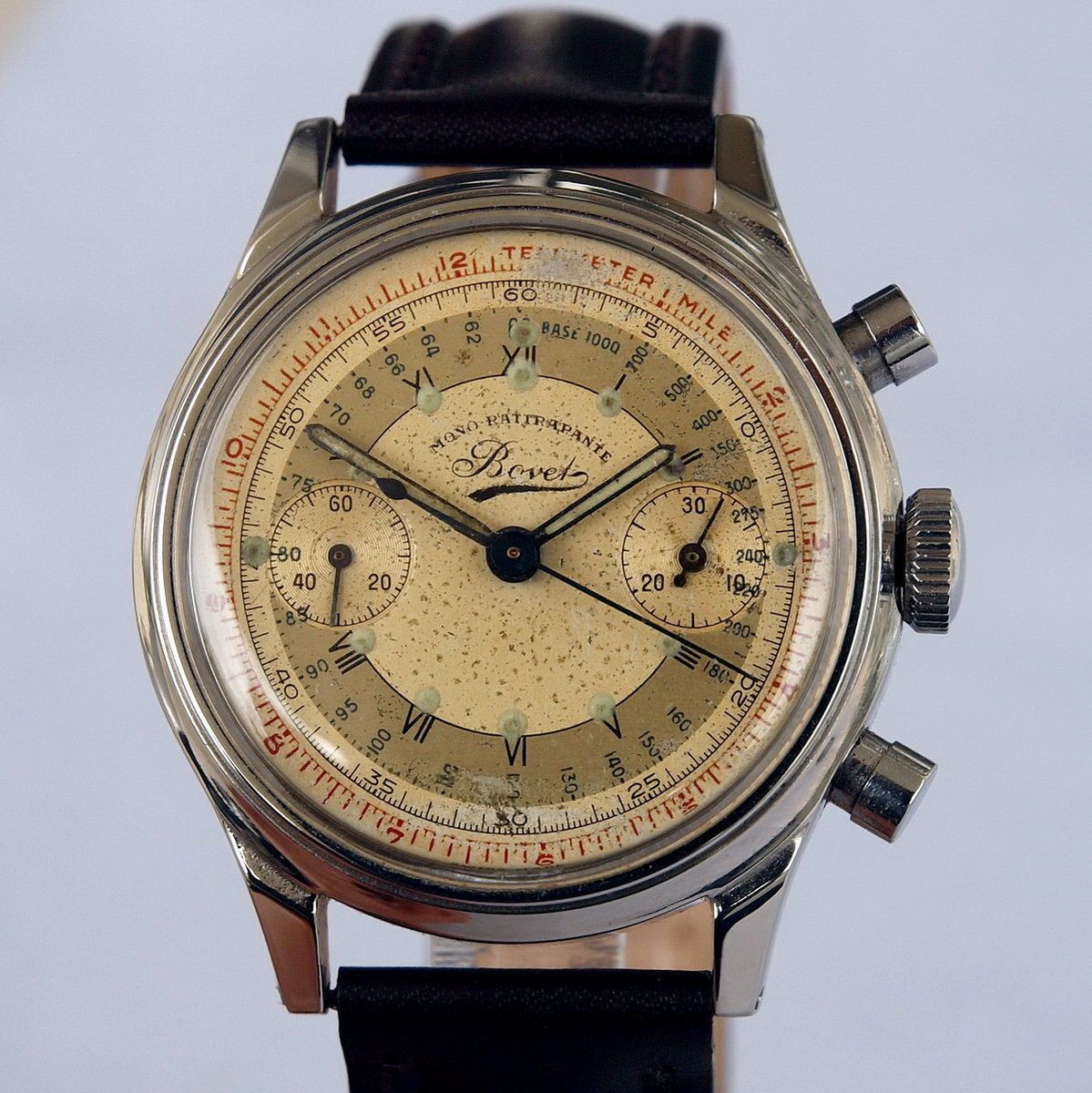 VINTAGE CHRONOGRAPH BOVET MONO RATTRAPANTE SINGLE SPLIT SECOND VALJOUX 