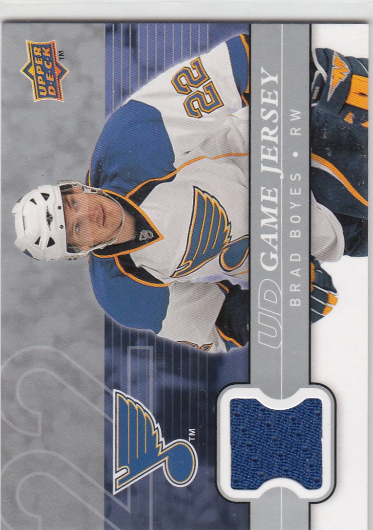 08 09 UD Brad Boyes Game Used Jersey