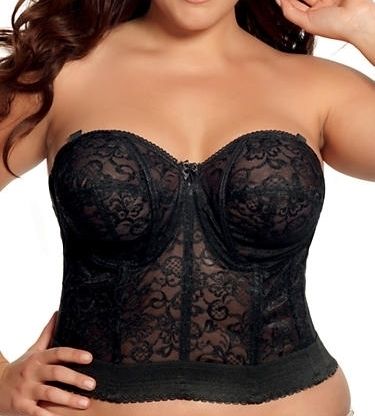 Goddess Full Figure Beautiful Lace Longline Strapless Bra Many Sizes 