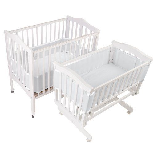 Breathablebaby Breathable Bumper for Portable and Cradle Cribs White 