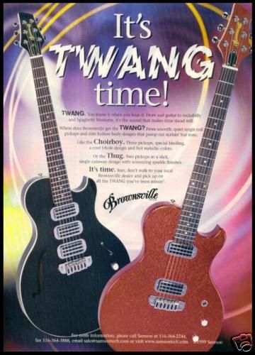 Brownsville Choirboy Thug Twang Guitars Ad 8x11 Guitar Advertisement 