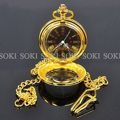   Mens Gold Classic Antique Value Quartz Analog Pocket GIFT Watch W064