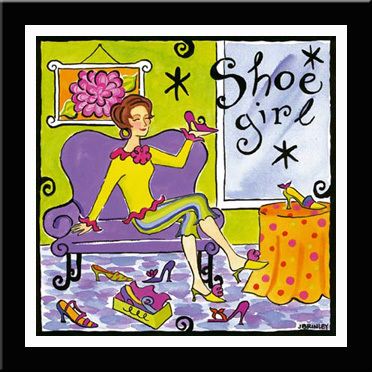 Shoe Girl Fashion Art Framed Matted Jennifer Brinley