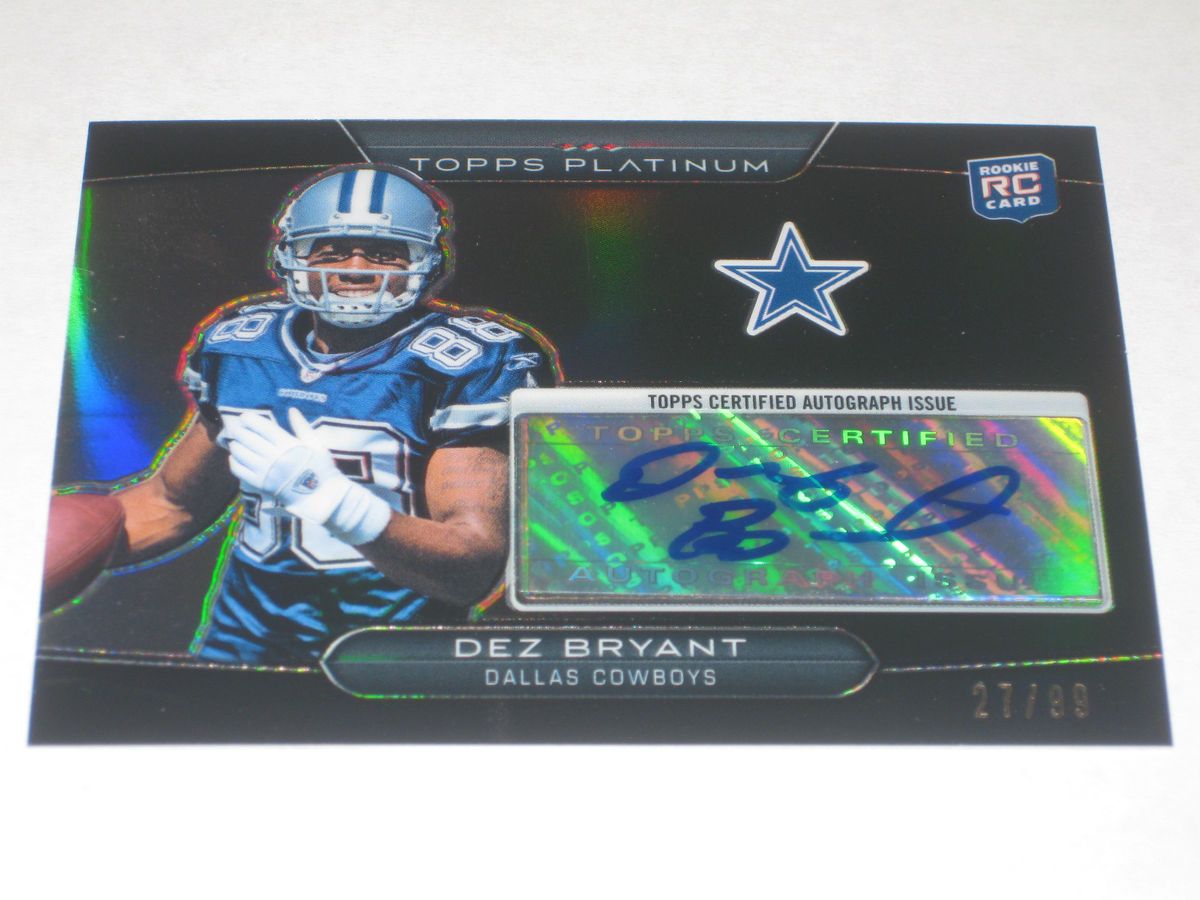 DEZ BRYANT 2010 TOPPS PLATINUM AUTO REFRACTOR RC 99 COWBOYS CHECK OUT 