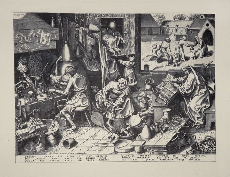 Brueghel Bruegel Pieter The Alchemist Engraving C 1558 59