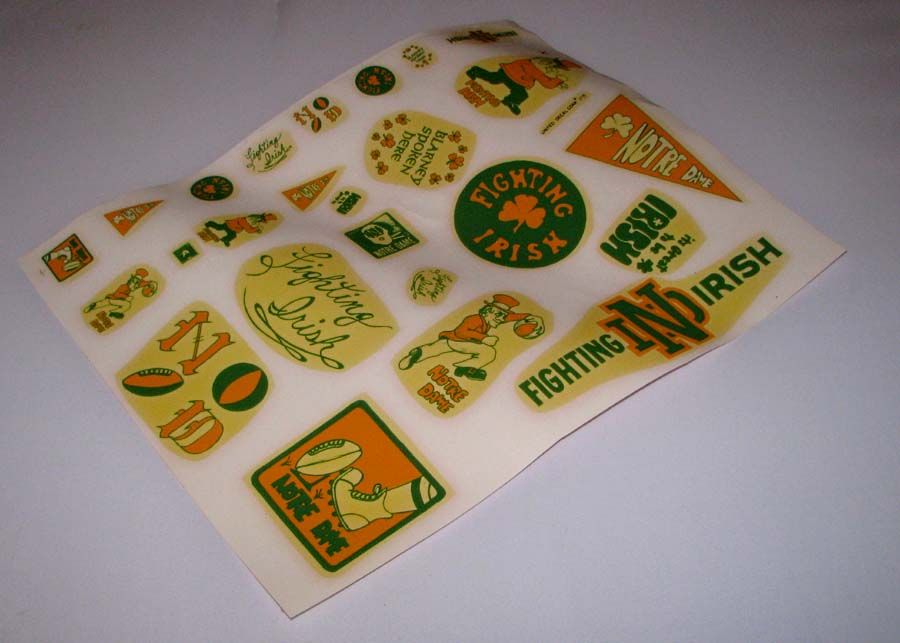 Vintage Water Slide Waterslide Notre Dame Football Basketball Decals 