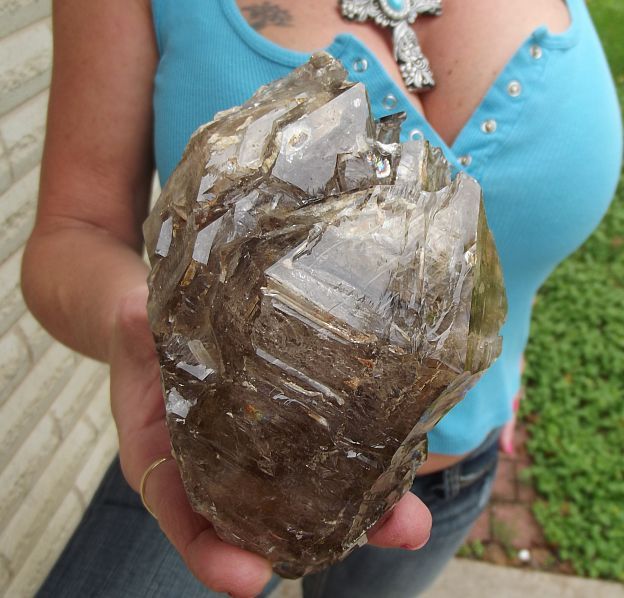   Clay Included Smoky Elestial Quartz from Broken Bow Oklahoma