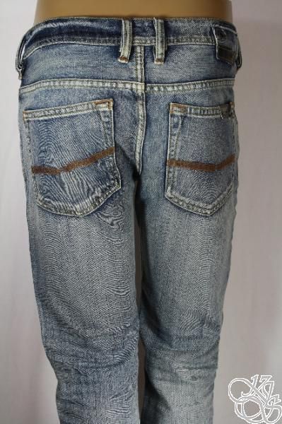 Buffalo Jeans Driven Straight Leg Lightly Distressed Wash Denim Pants 