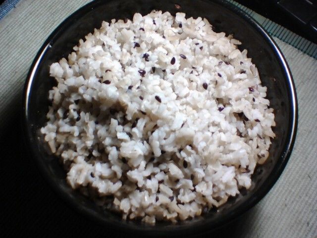 brown rice with flex seeds brown rice and egg