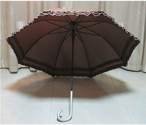   parasol girls umbrella Double layer Lotus leaf lace UV Automatic