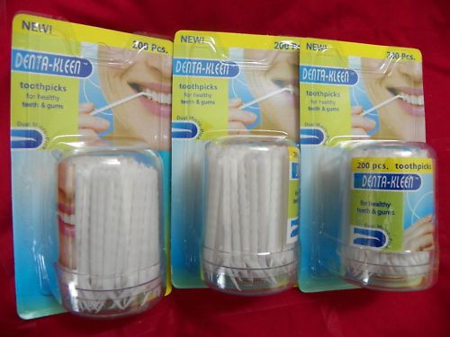 Denta Kleen Plastic Tooth Picks 3 200 Count Containers