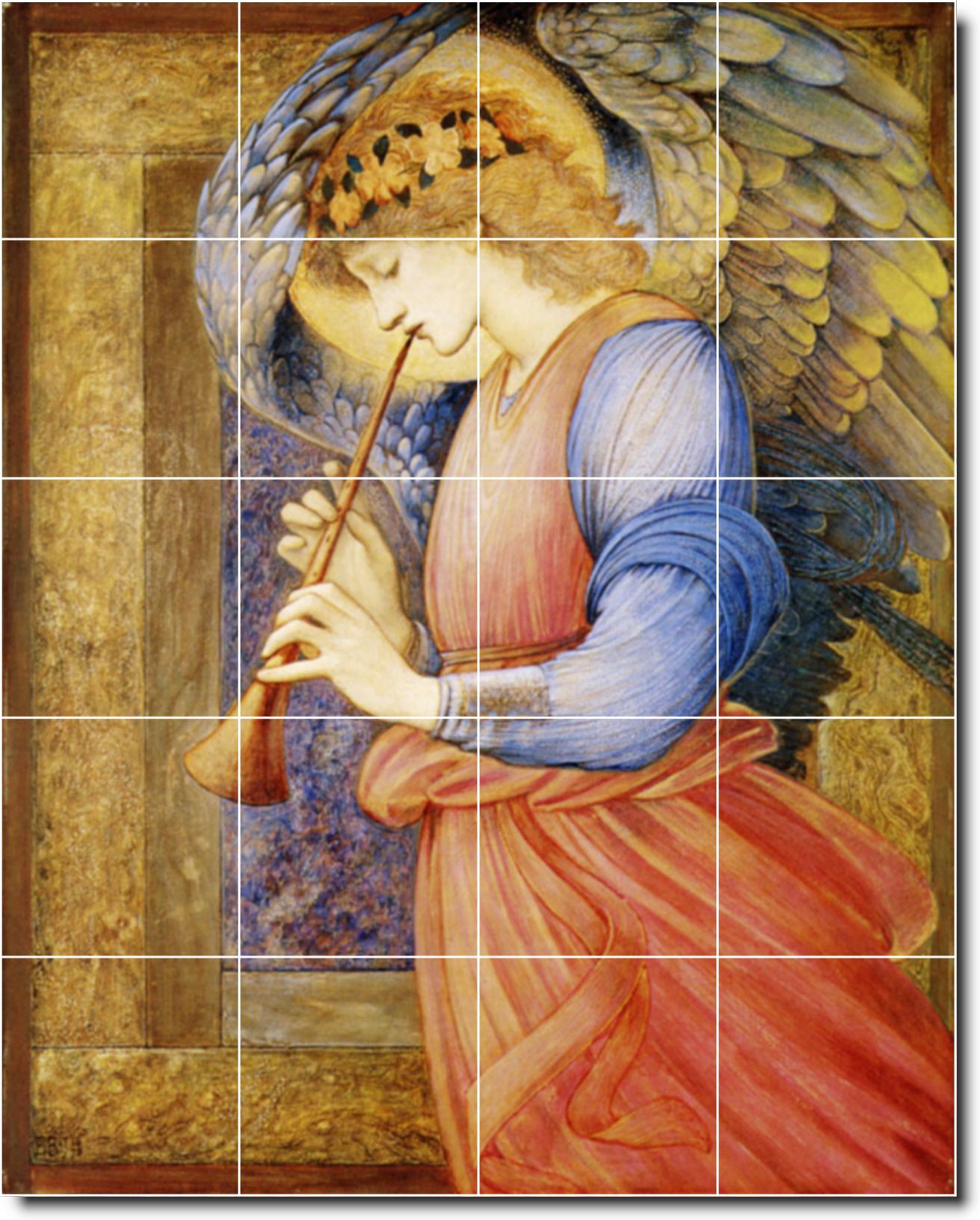 angel by edward burne jones 30x24 inch ceramic tile mural using 20 6x6 