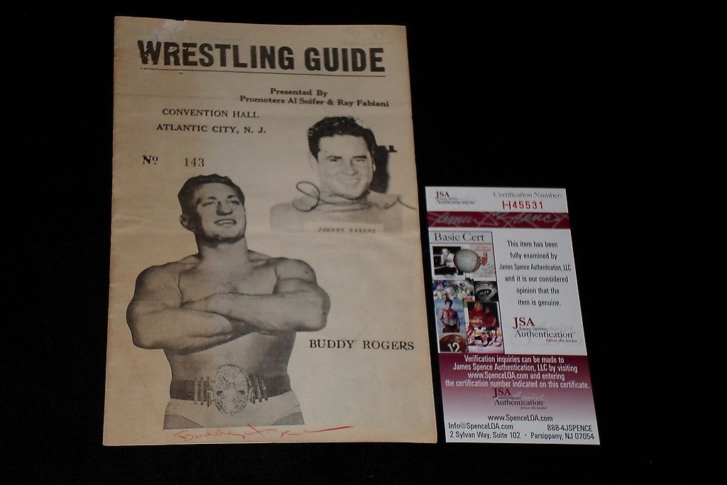 HOF BUDDY ROGERS JOHNNY BAREND BOBO BRAZIL SIGNED AUTOGRAPHED VINTAGE 