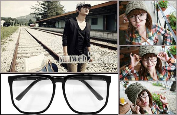 S0BZ Fashion Women Men Clear Lens Black Frame Wayfarer Nerd Eye Frames 