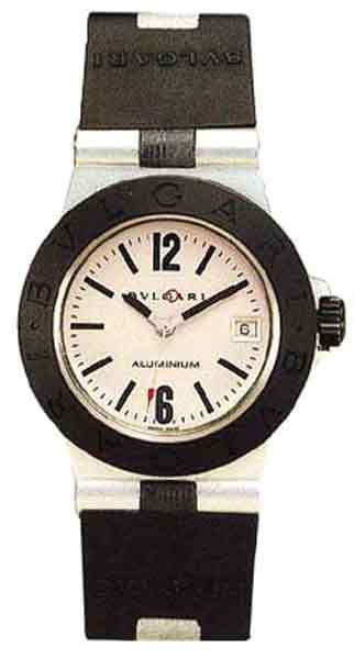   BVLGARI DIAGONO AL32TAVD AL32 ALUMINUM IVORY DIAL RUBBER BULGARI WATCH