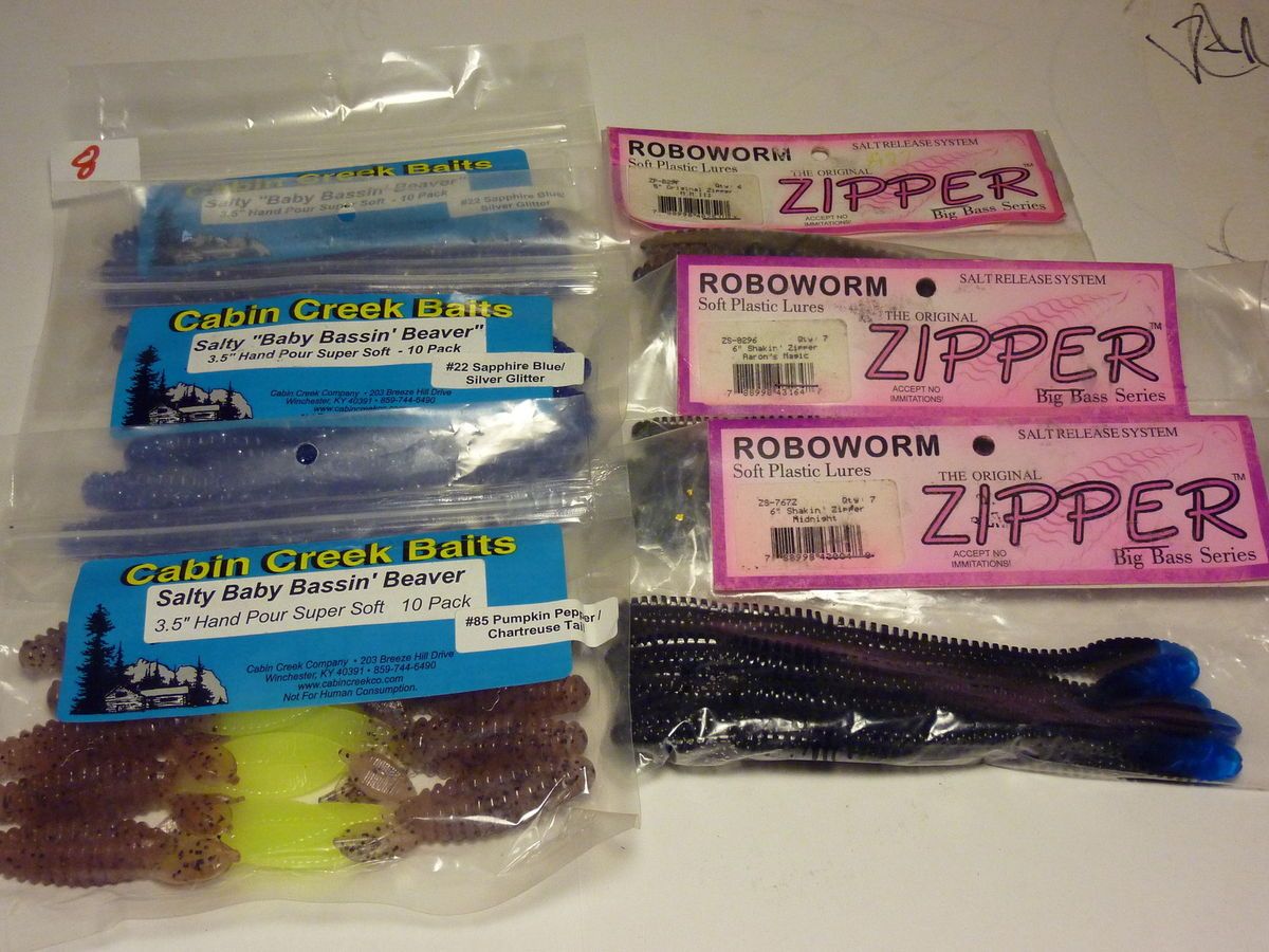 ROBOWORM Cabin Creek Plastic lure lot craw beaver worm 6packs