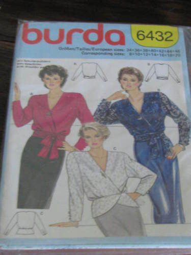  Burda Sewing Pattern 6432 Blouse Shirt 8 20