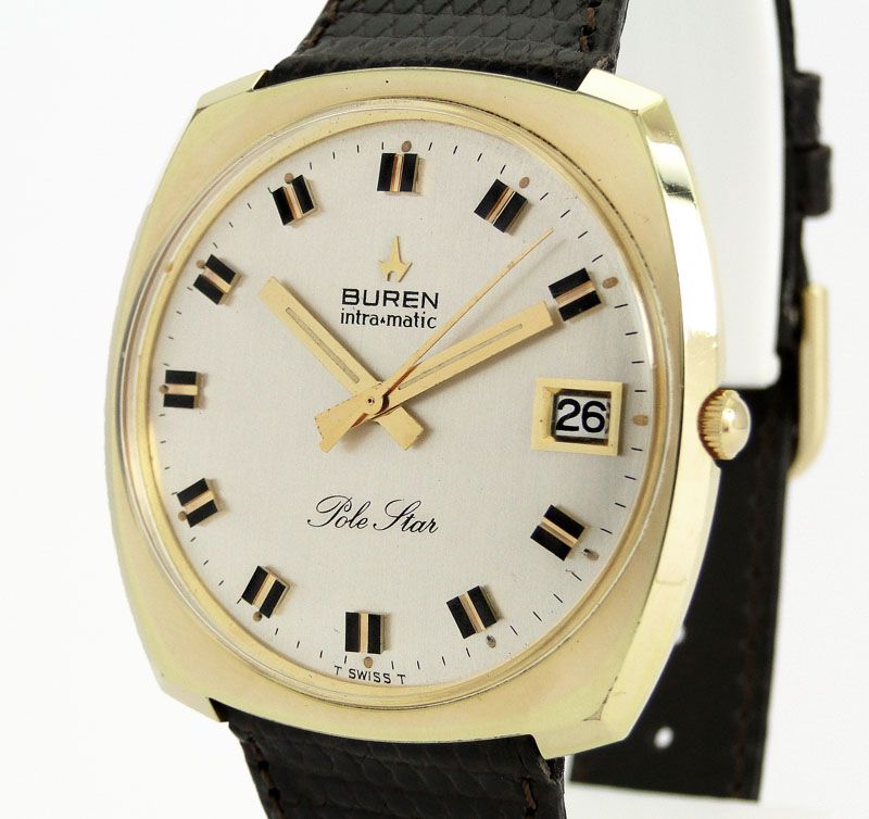 BUREN MICROTOR POLE STAR VINTAGE WRIST WATCH