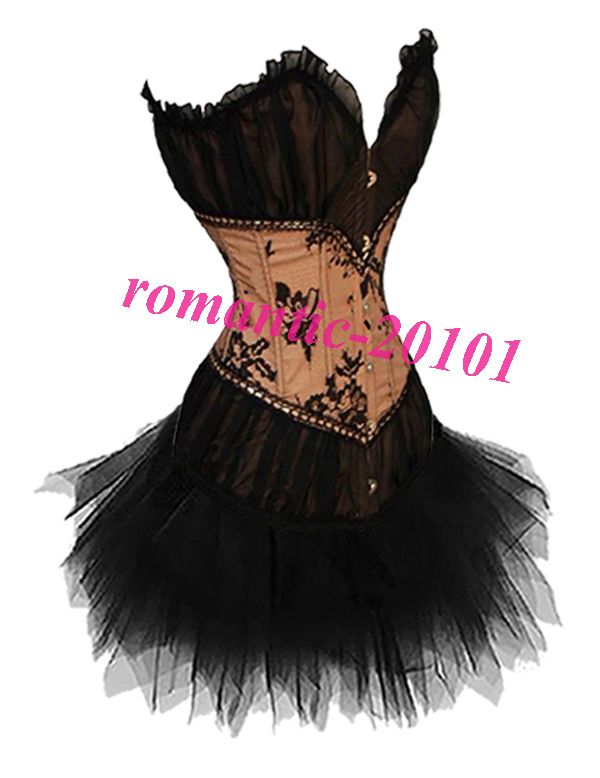 Halloween Corset Dress Top Bustiers TUTU Lingerie 827 + 7008