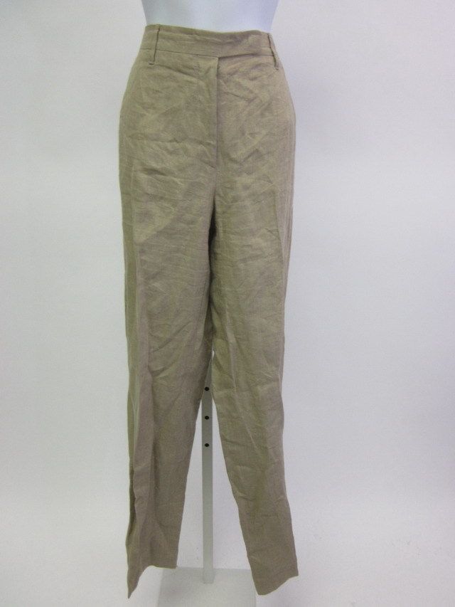 Calvin Klein Collection Tan Linen Pants Slacks Sz 12