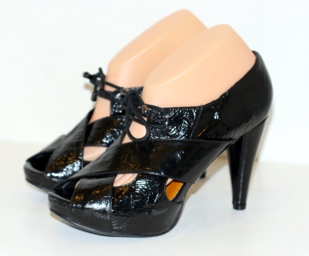 Jeffrey Campbell Ibiza 9 Shoes Black Heels Master Platform Patent 