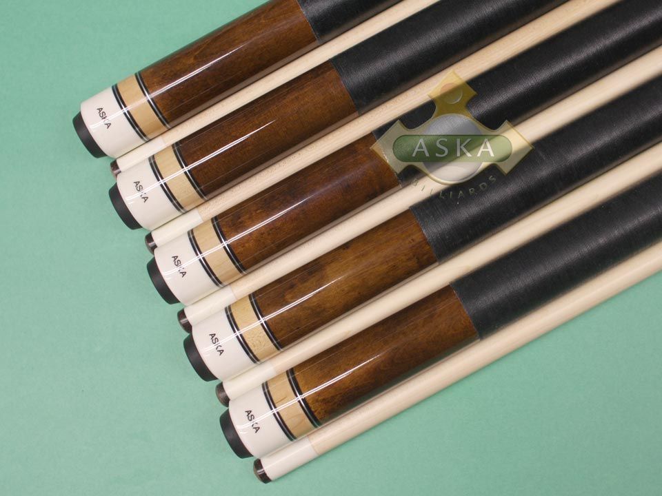 Billiard Equipment 5 Pool Cues Aska L2 Brown Maple Cues