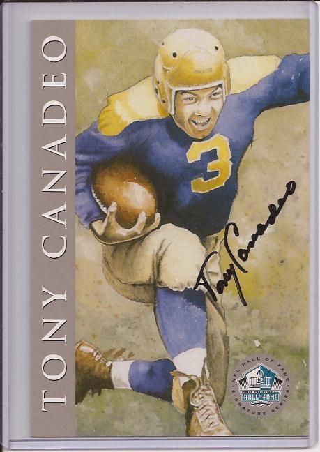 HOF Signature Series TONY CANADEO Packers Certified Autograph COA #d 