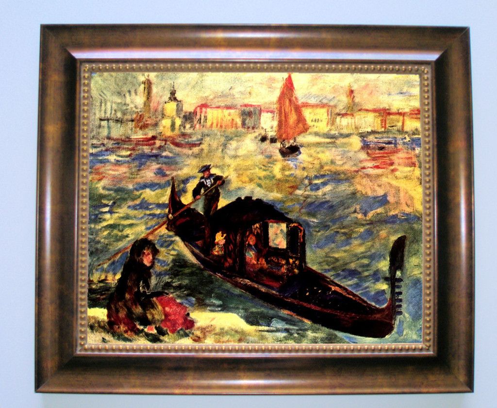 Renoir Gondola on Canale Grande Venice Framed Canvas S