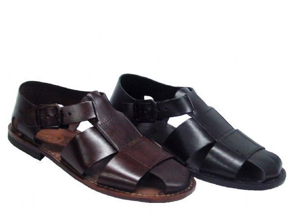 Campolo Mens Italian Leather Fisherman Sandals