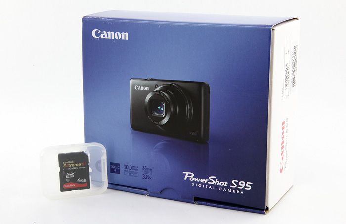 Canon PowerShot S95 10 0 MP Digital Camera Black Near Mint in Box 720P 