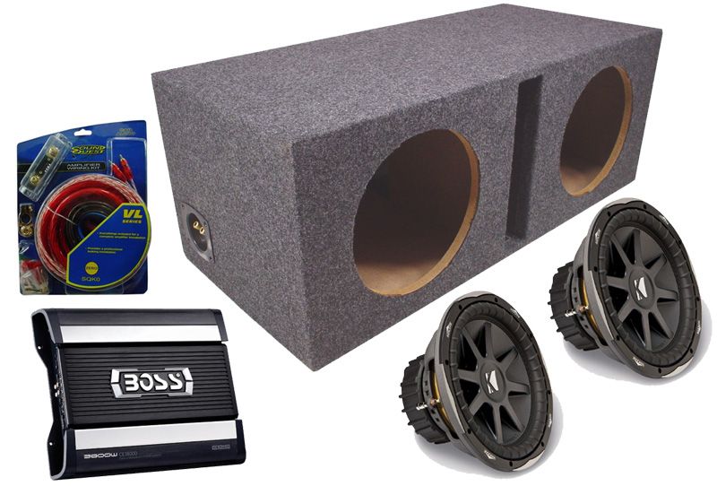 Kicker Car Stereo CVX15 Dual 15 Loaded Vented Sub Box Boss CE3800D 