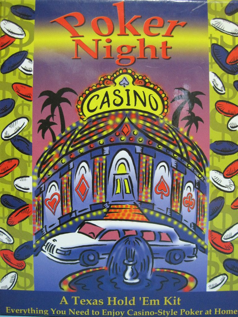   Gibson Casino Poker Night Texas Hold Em Poker Card Game Kit