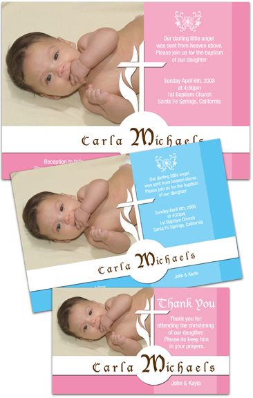   Baptism Invitation Thank You Card Photoshop Templates Col 1