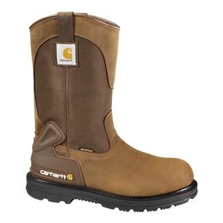 MENS CARHARTT BISON BROWN 11 WELLINGTON WP (work boots occupational 