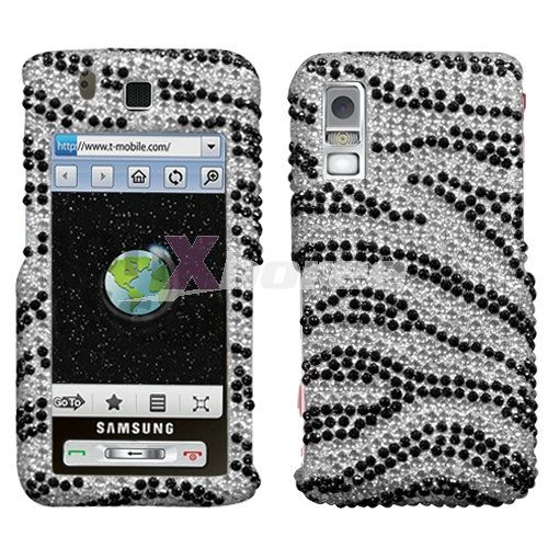 Samsung T919 Behold Case Cover Black Zebra Skin Bling