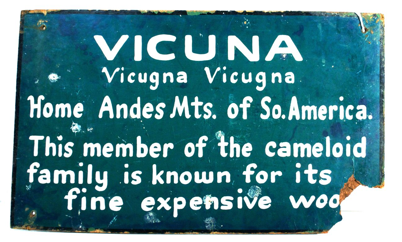 Catskill Game Farm Vintage Original Sign Vicuna Product Image