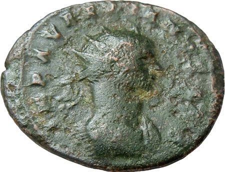 Aurelian AE Antoninianus Fortuna rudder & cornucopiae Authentic Roman 