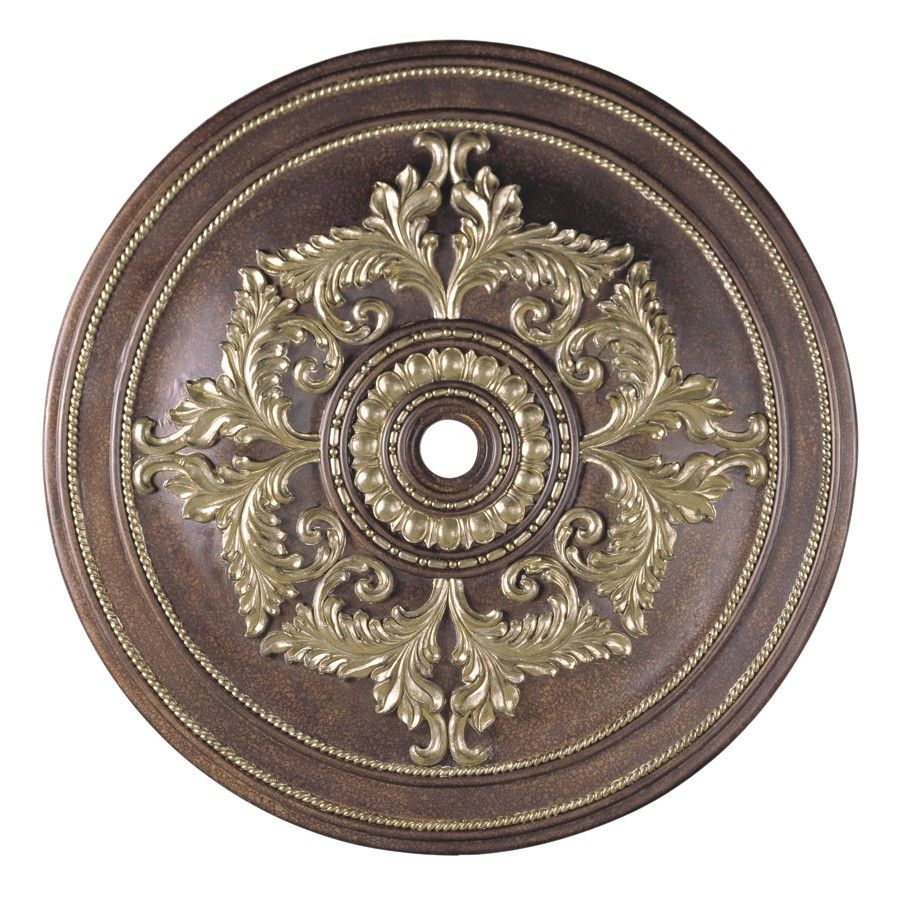   Polyurethane Chandelier Ceiling Medallion Bronze with Gilded Accents