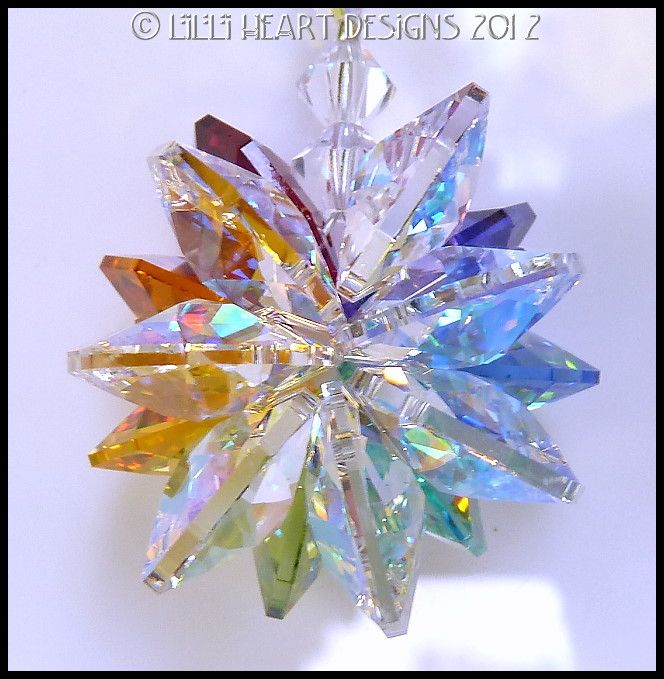 Chakra Colors Suncatcher Sunburst Made w Swarovski AB Lily Lilli Heart 