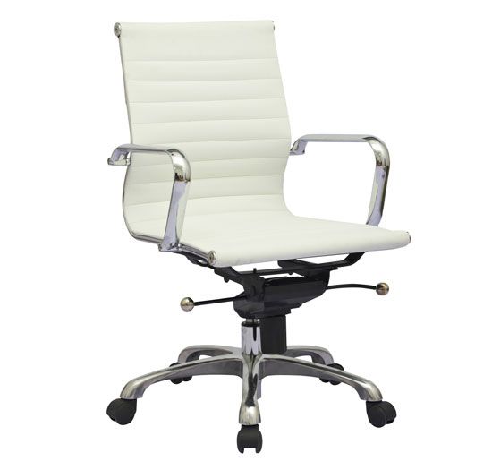   Leather Computer Desk Office Chair White With Arms New Modern Design