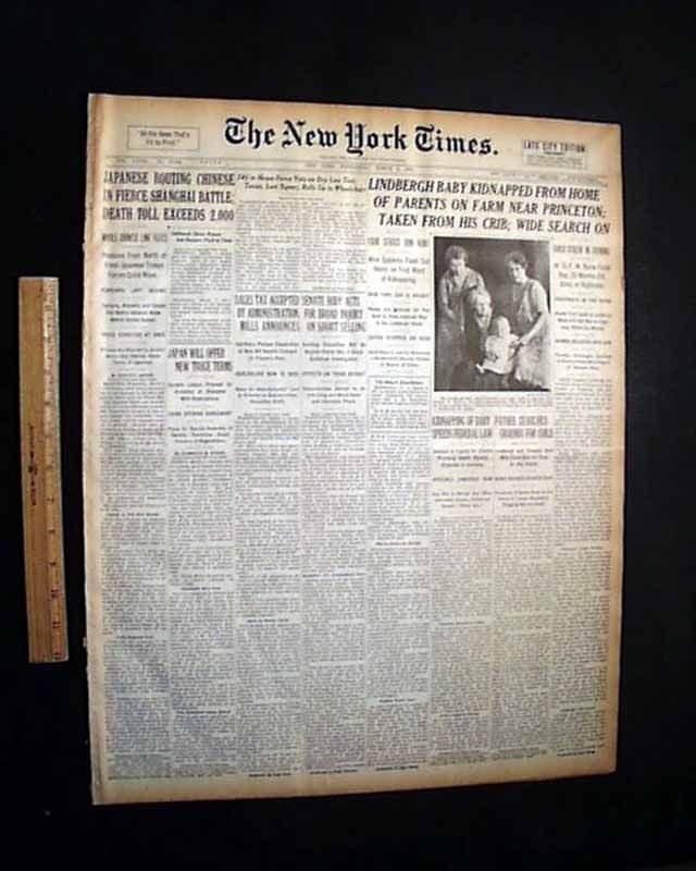 Great Charles Lindbergh Baby Kidnapping 1st Report Hopewell NJ 1932 NY 