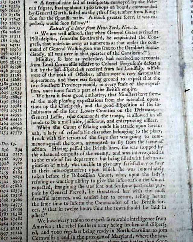 BENEDICT ARNOLD Lord Charles Cornwallis Procl. 1780 Revolutionary War 