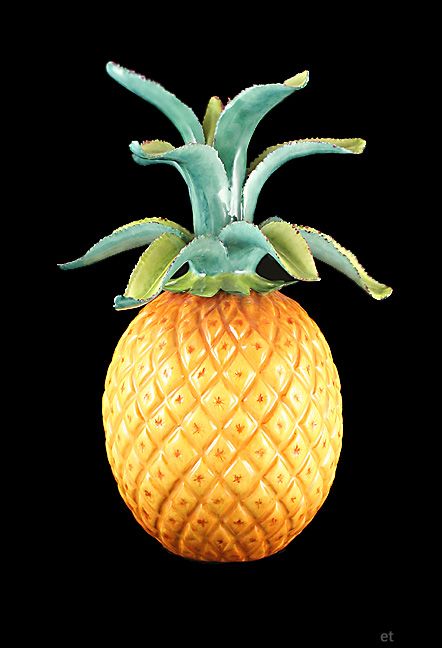 Katherine Houston Porcelain Golden Pineapple Sculpture