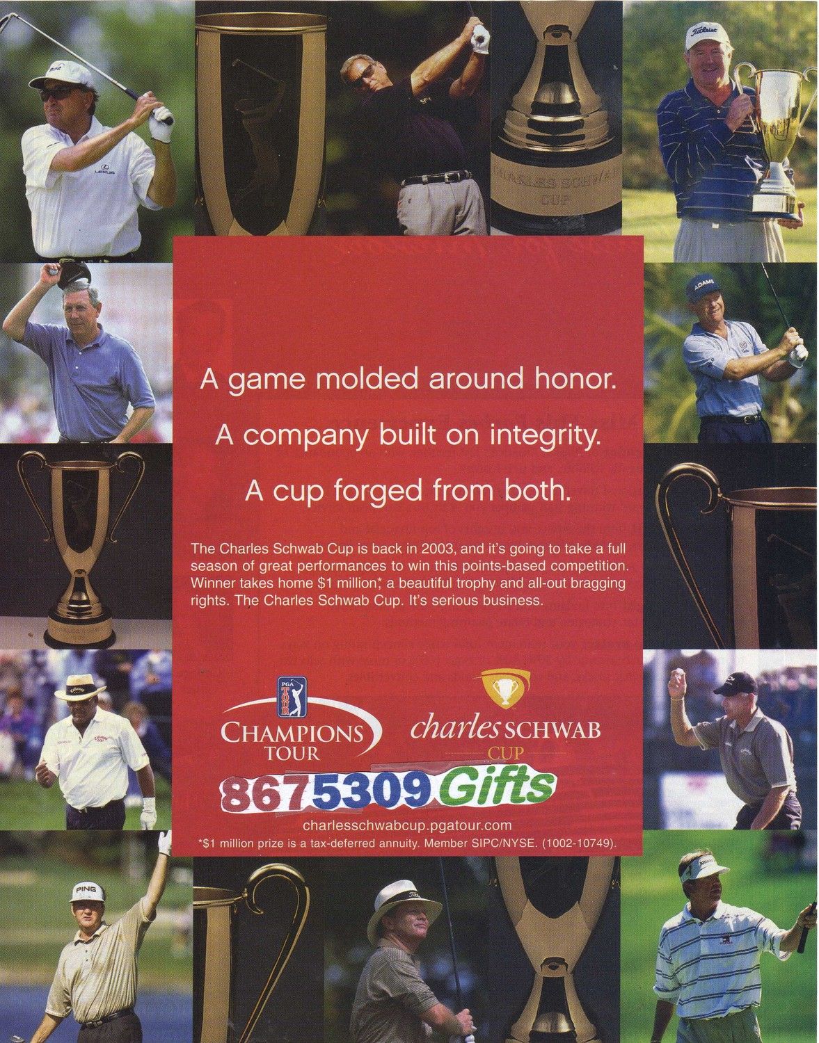 2003 Vintage Print Ad Charles Schwab Champions Tourgolf