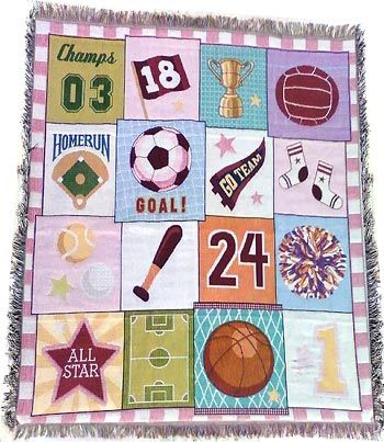 Girl Scout Sports Athletics Cheerleading Blanket Throw