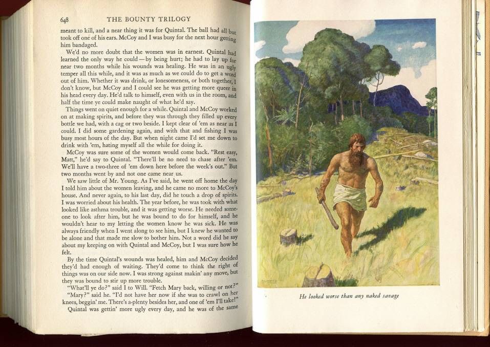 The Bounty Trilogy N C Wyeth Edition Nordoff and Hall 1949 1st HC DJ 