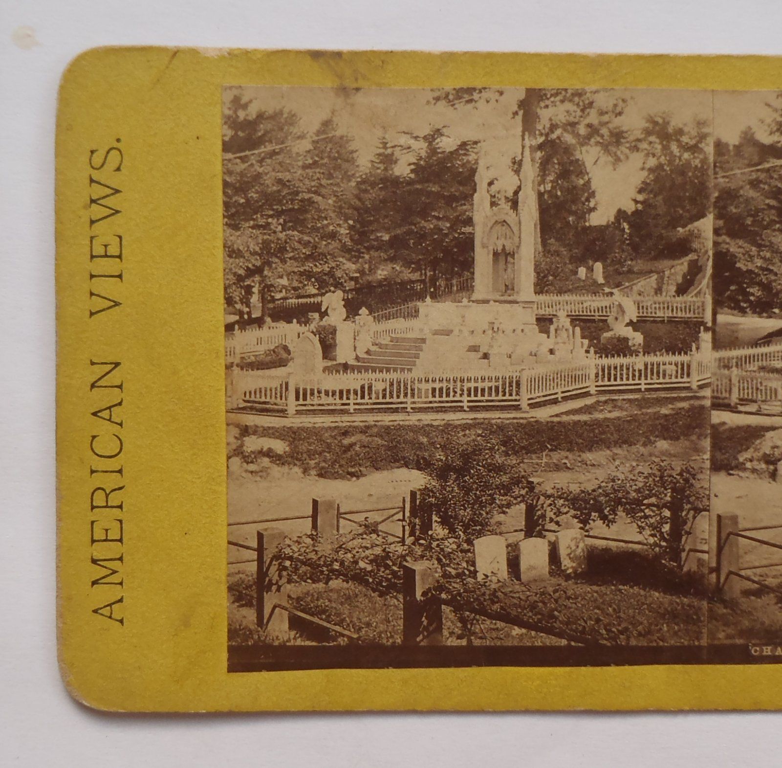 1880s Stereoview Charlotte Candas Monument Greenwood Cemetery Brooklyn 